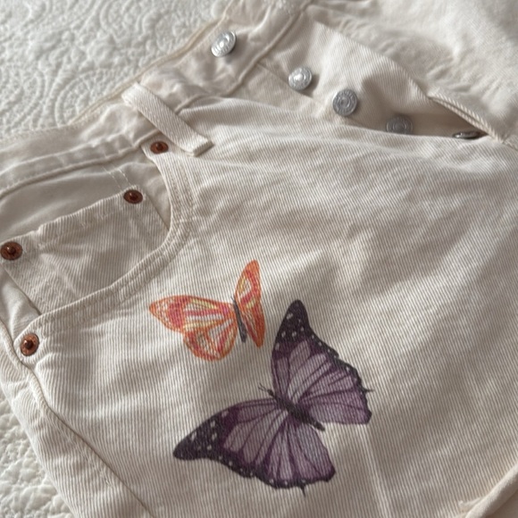 Levi’s 501 Give Me Butterflies High Rise Denim Shorts 29 - Picture 7 of 11
